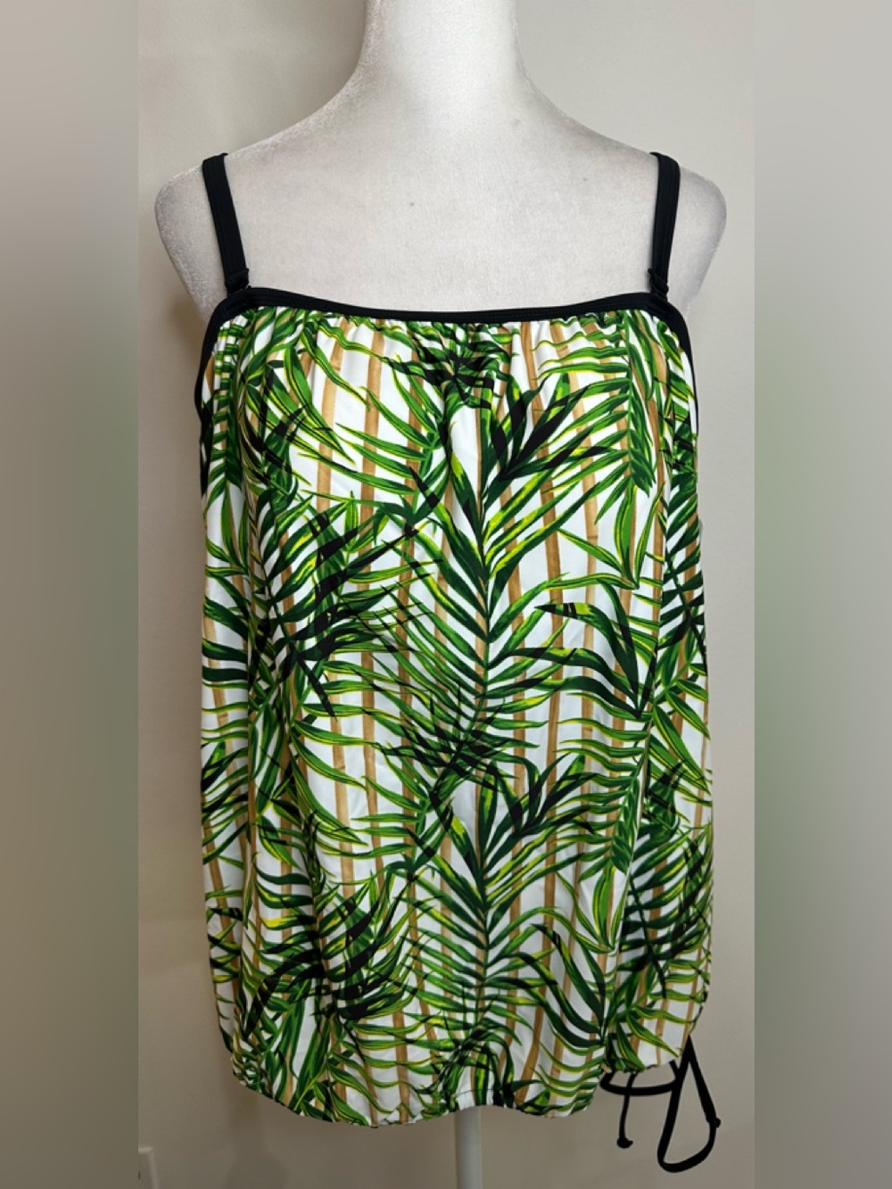 Island Pearls Bamboo Blouson Tankini Top - Size 20W - NWT